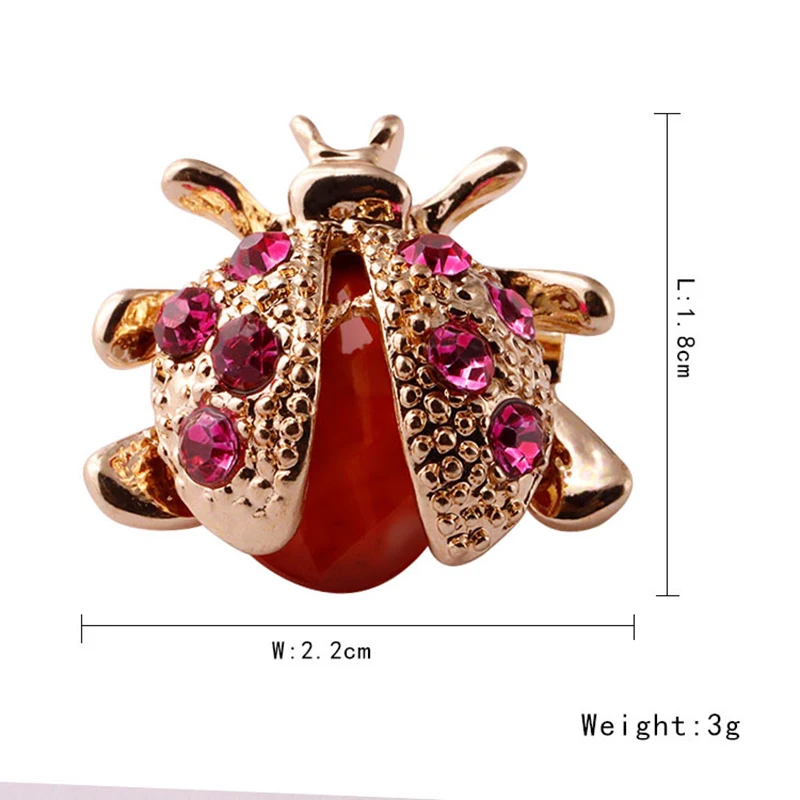 Цветная брошь со стразами в виде божьей коровки значки для женщин и девочек