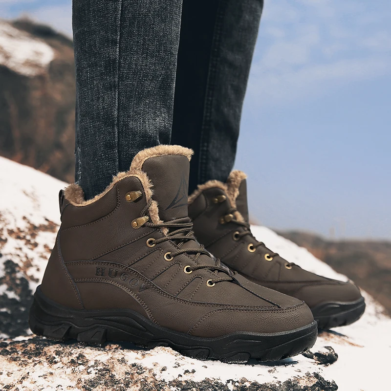 Классические брендовые кроссовки мужские высокие теплые меховые уличные