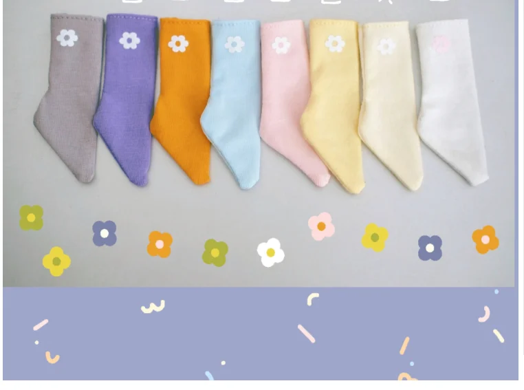 

BJD SD a pair of two-doll versatile flower socks fashion little Daisy socks fit 1/6 YOSD SOO doll accessories