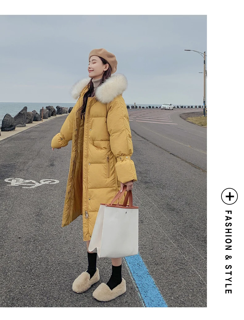 Шикарная длинная шуба с капюшоном Winter Down Coat хлопковая куртка