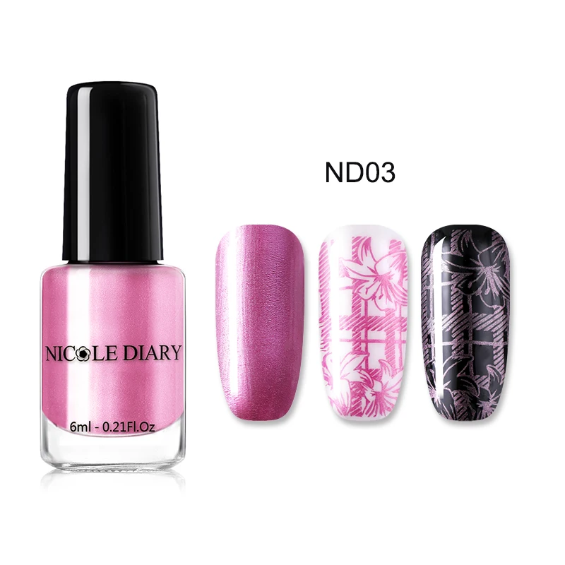 6ml Metallic ND03 Николь штамп для ежедневника лак для ногтей штамповка лак для ногтей DIY штамповка пластины инструменты - Цвет: 6ml Metallic ND03