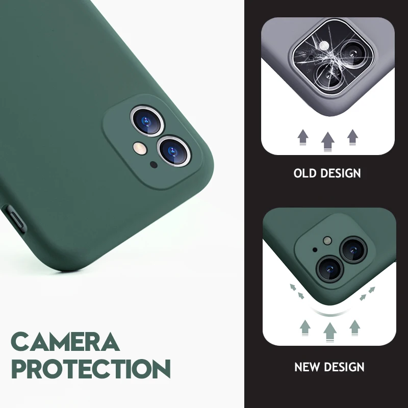 Original Liquid Silicone Cover For iPhone 13 12 Mini 11 Pro Max Camera Protection Phone Case Full Protecte Candy Color Fundas | Мобильные