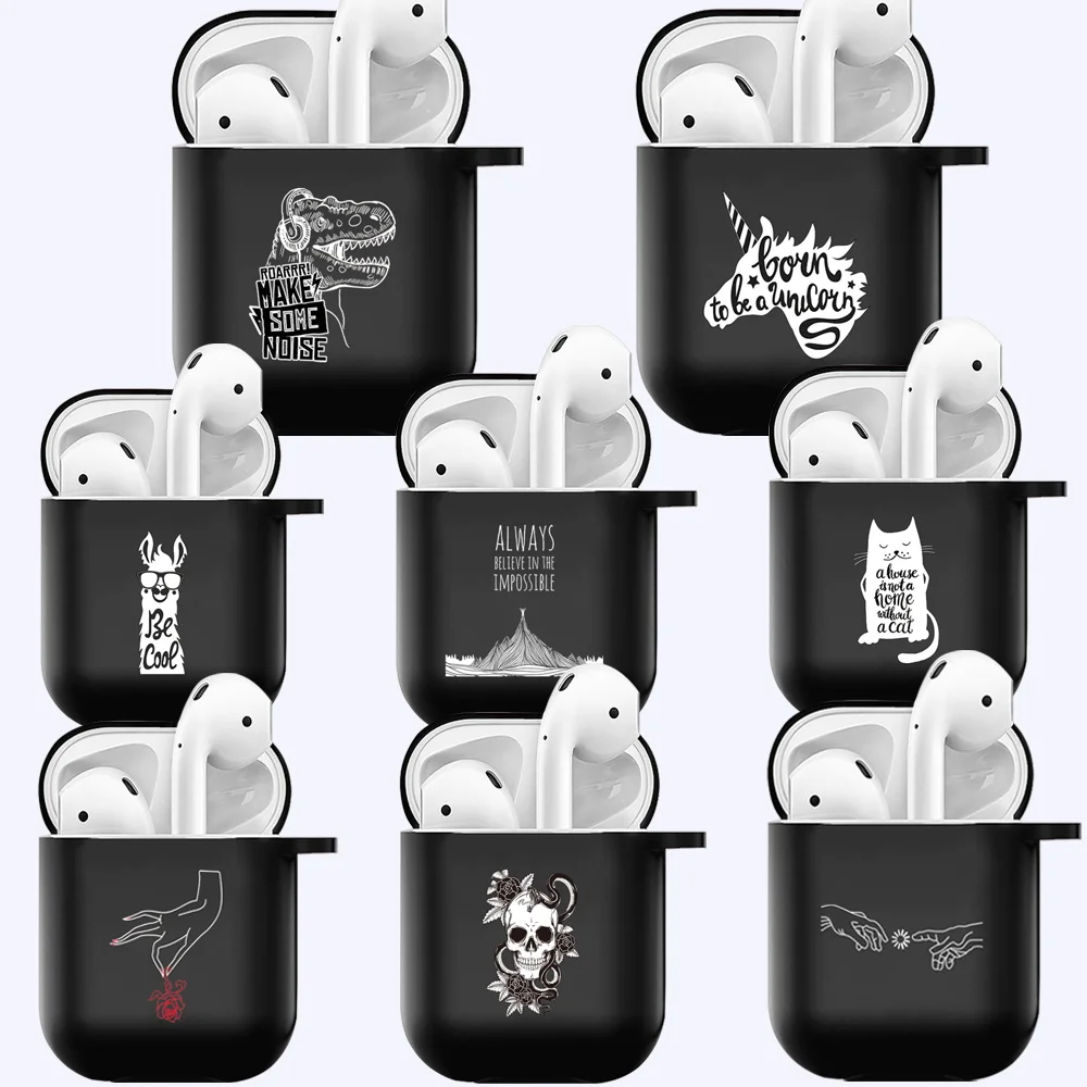 

Case For Apple AirPods 1st/2nd Gen Printing Soft Silicone Bluetooth Protective Earphone Cover Charger Shockproof Earpod box