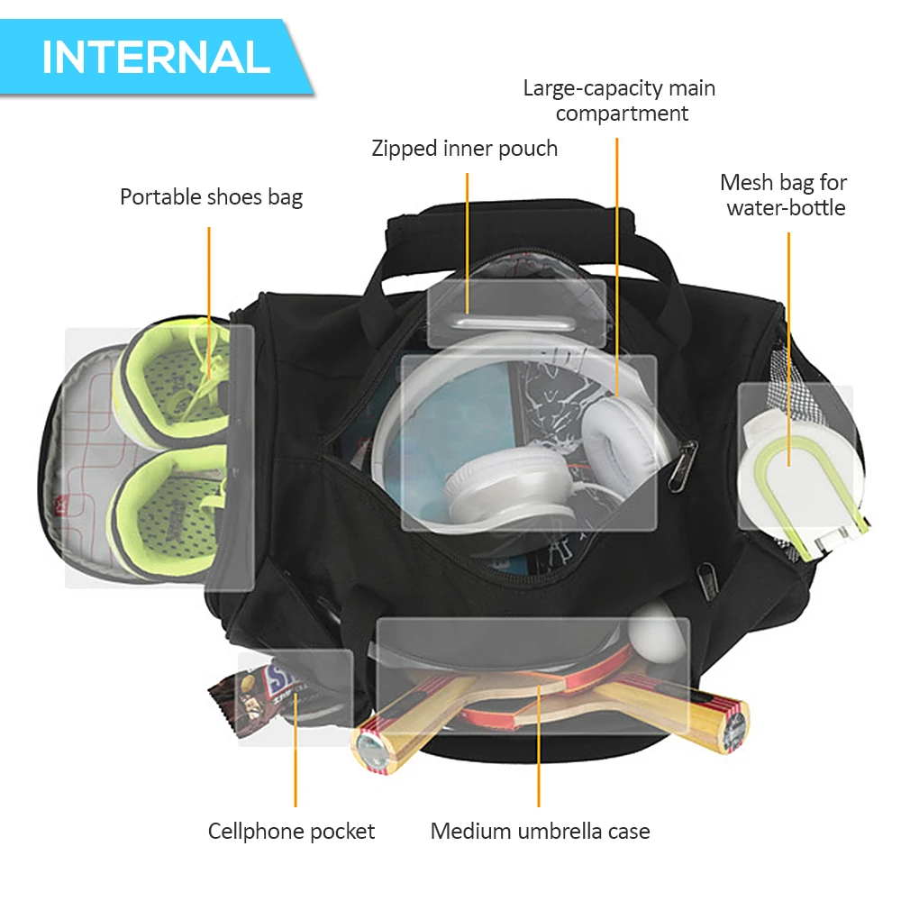 Сумка спортивная водонепроницаемая с отделением для обуви 30 л|Спортивные сумки| |