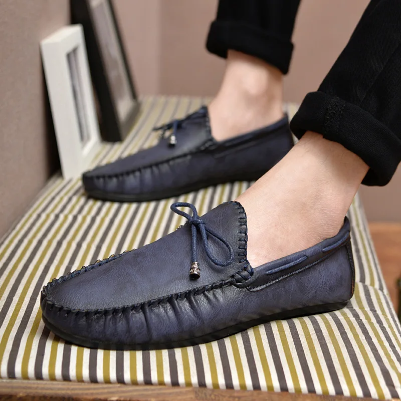 

Casual Leather Loafer Shoes Men Soft Comfortable Driving Shoes Men Moccasins Footwear Mokasin Kasual For Men Schoenen 2021
