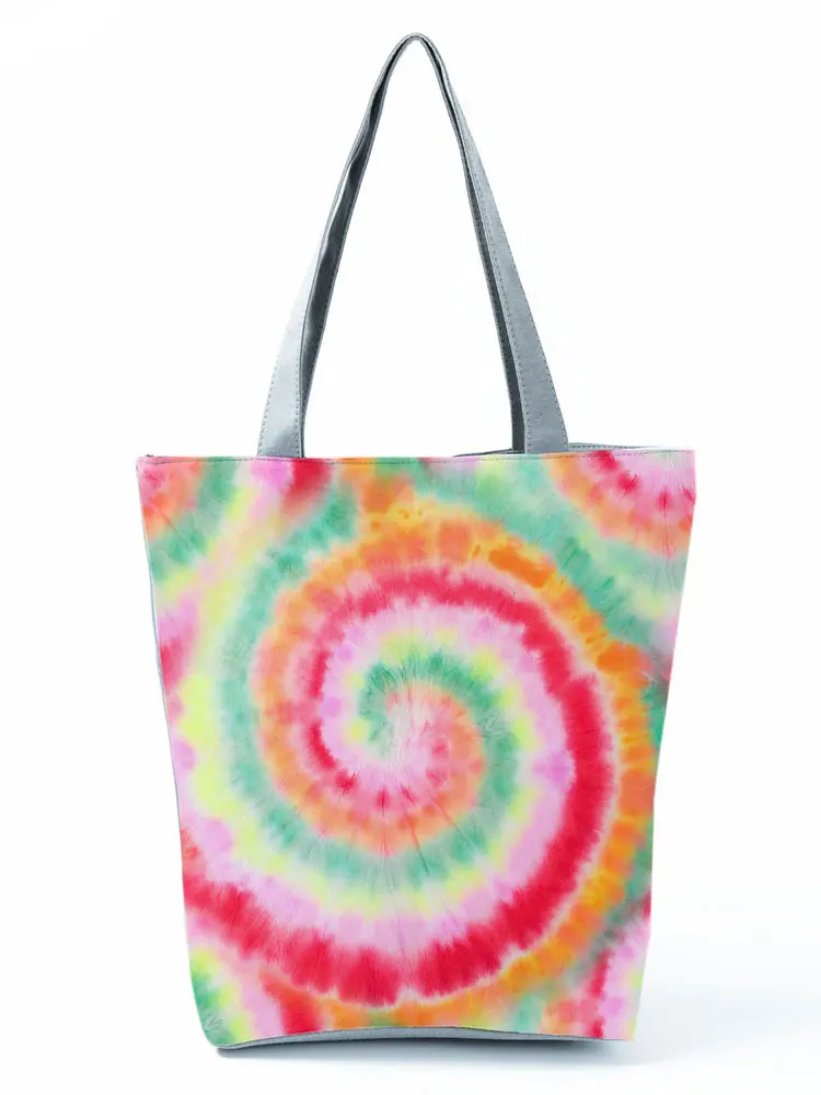 

Вместительная сумка для покупок с акварельным принтом, многоразовая складная дорожная пляжная сумочка-тоут на ремне для женщин