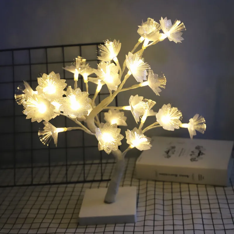 

Night Light Fiber Optic Flower Tree Lamp Home Bedroom Bedside Living Room Christmas Decoration Lighting Atmosphere Lamp