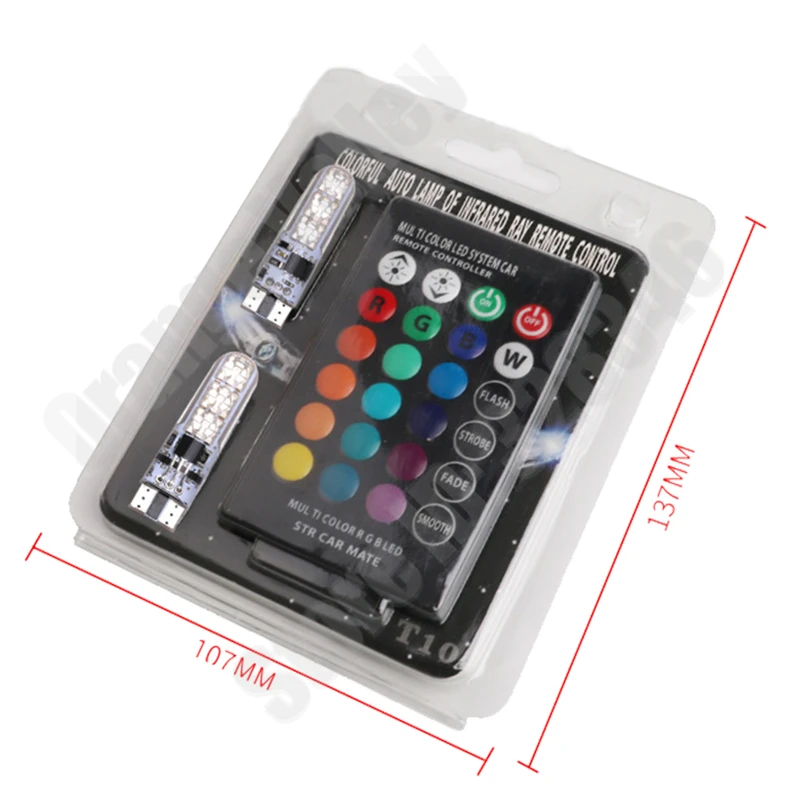 10set RGB Silica Gel T10 W5W 194 501 6 5050 SMD Car Leds Auto Interior Lamps Strobe Flash Lights With Remote Controll | Автомобили и