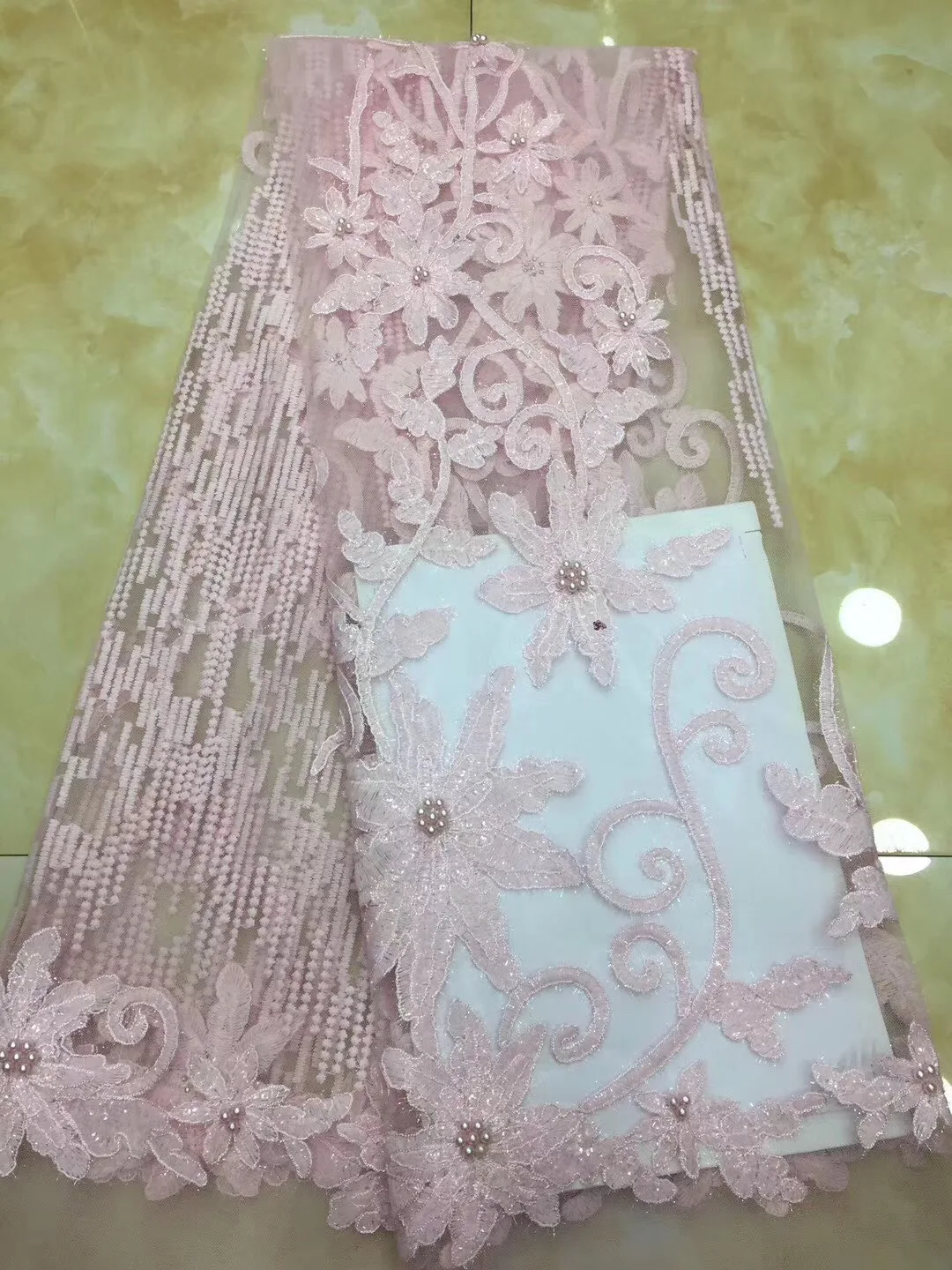 

African Lace Fabric 2019 Latest High Quality Purple Guipure Lace Fabric For Nigerian Lace Fabrics D56