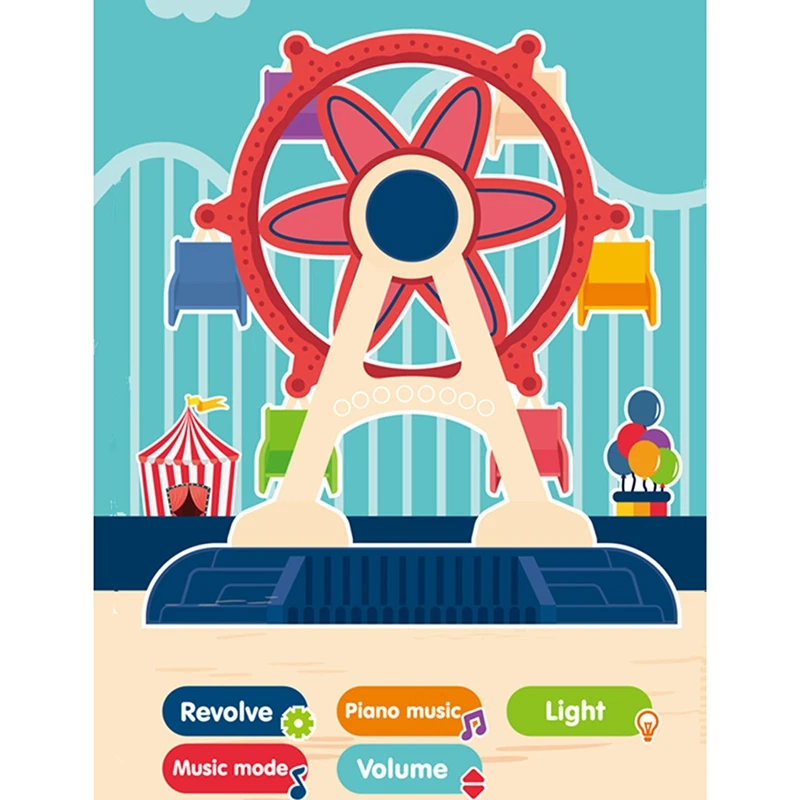 

Ferris Wheel Rotating Light and Music Playground Friends Park Girl Figures City Toys for Children Gift