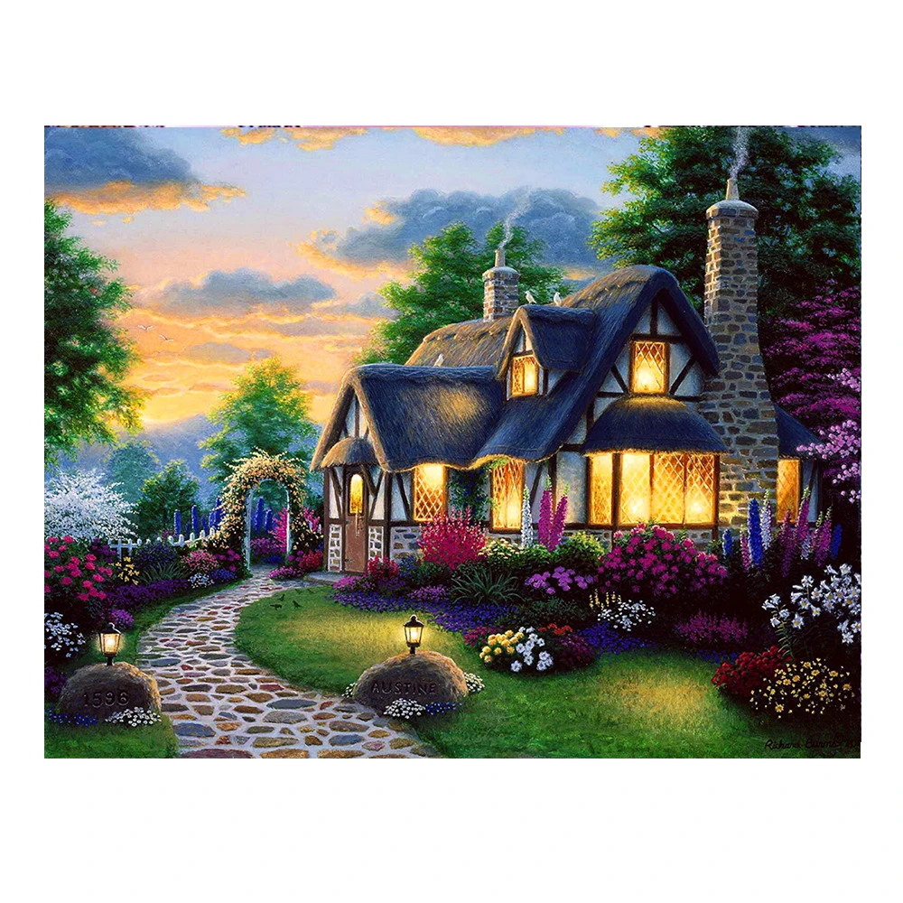 

Landscape Waterfall Printed 11CT Cross-Stitch Embroidery Full Kit DMC Threads Craft Handiwork Handmade Painting Counted
