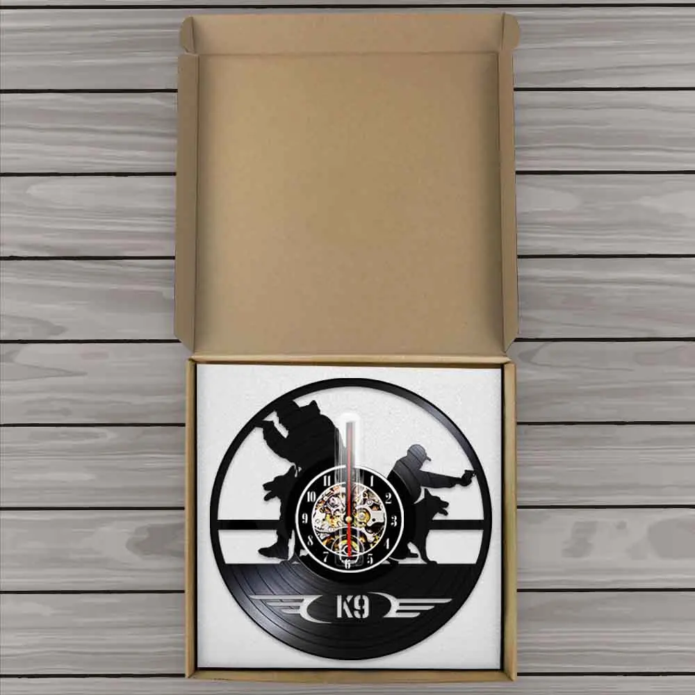Полиция и военные собаки 3D декоративное искусство часы винтажные виниловые