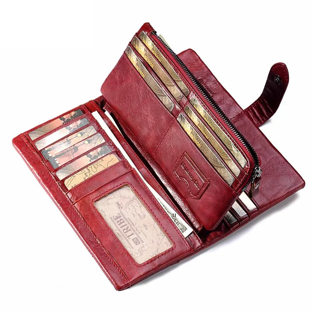 Женский кошелек из натуральной кожи винтажный мини на молнии с зажимом для