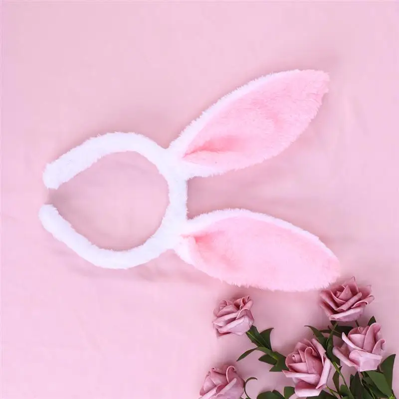 Плюшевые повязки на голову с заячьими ушками милая повязка пасхальными