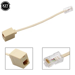 1 PCS 8P4C / RJ45 Male RJ11 6P4C To Female M / F Adapter telephone Ethernet Cable To Phone Line Plug Connector