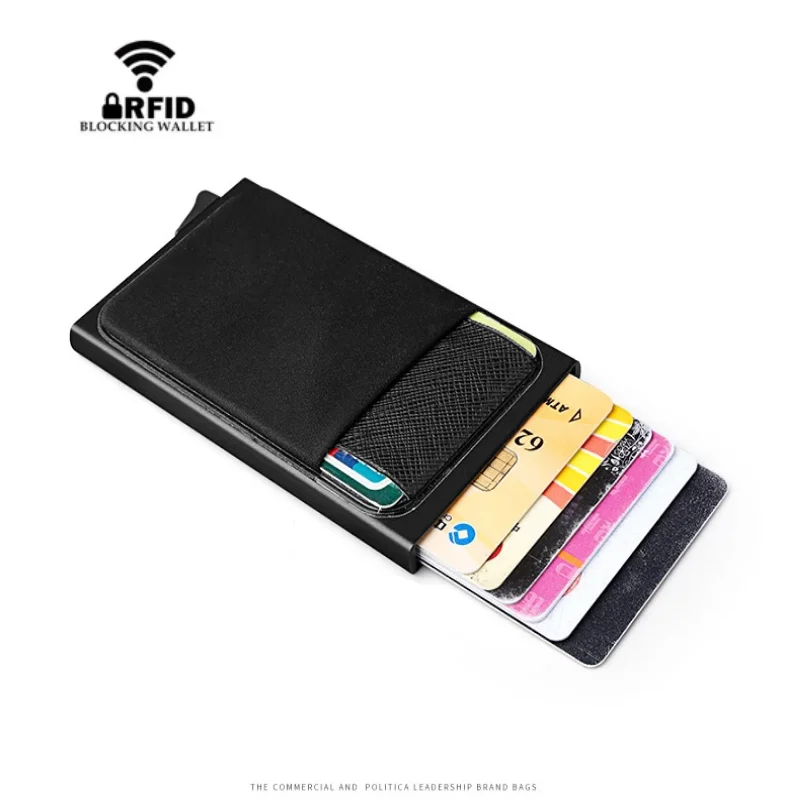 Качественный держатель для кредитных карт из нержавеющей стали с эластичным