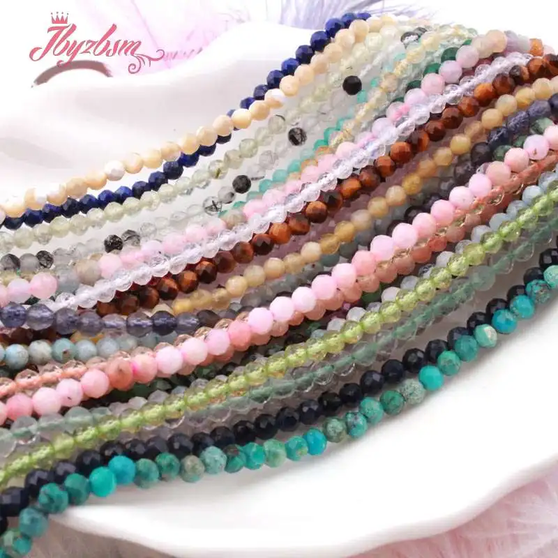 Натуральный гранат флюорит Ларимар граненые круглые разделители 3 мм каменные