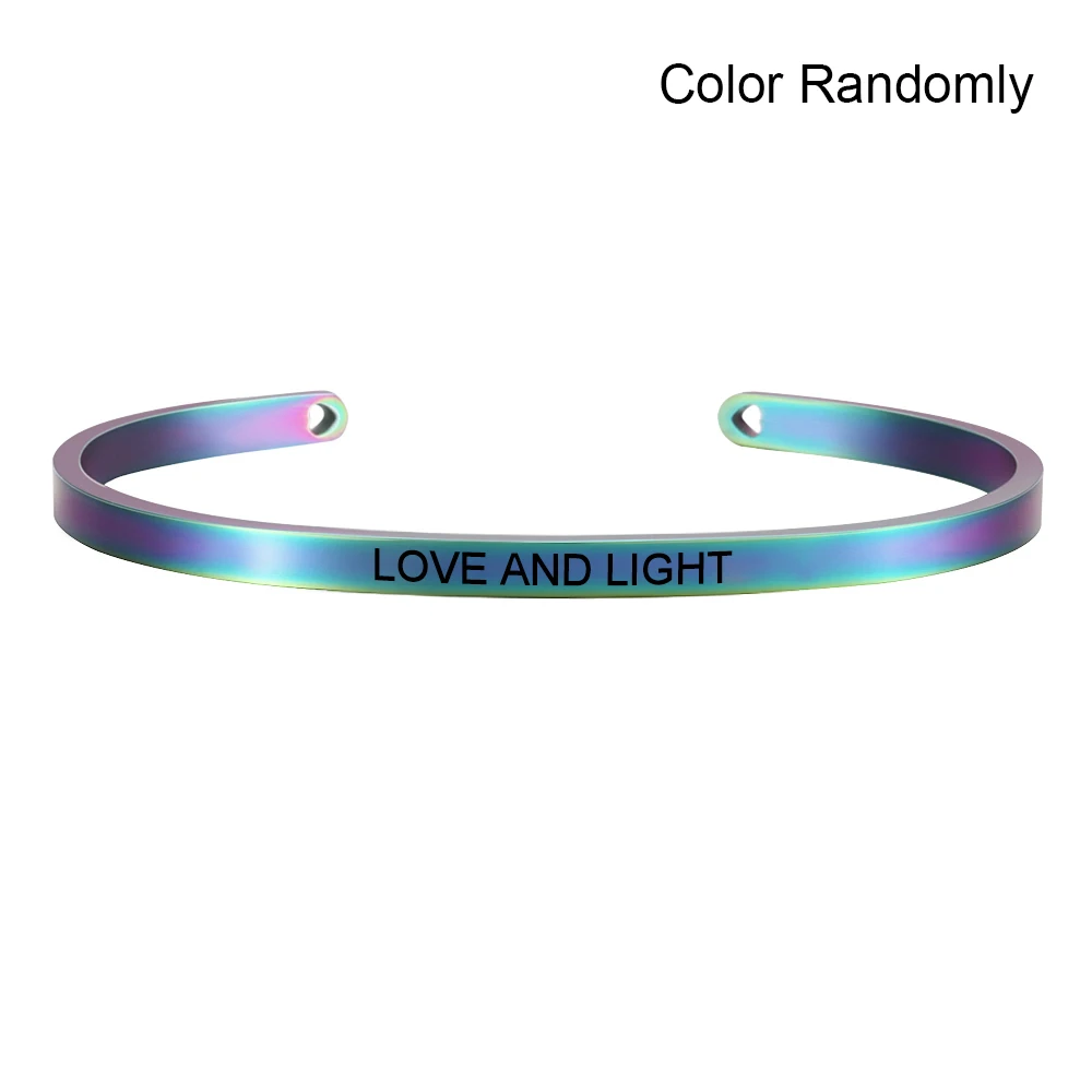 Юбки пачки радужной расцветки Нержавеющая сталь браслет с гравировкой