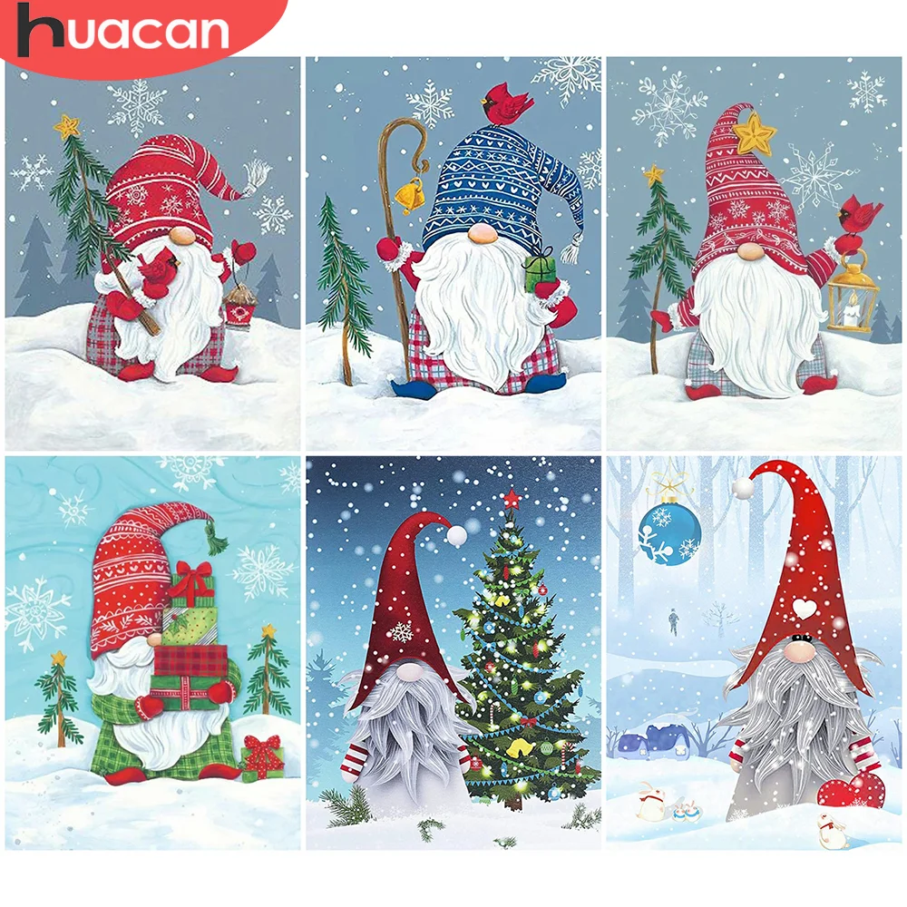 

HUACAN полностью квадратная Рождественская Алмазная вышивка Санта-Клаус Алмазная картина мультяшная ручная мозаика зимний Декор для дома