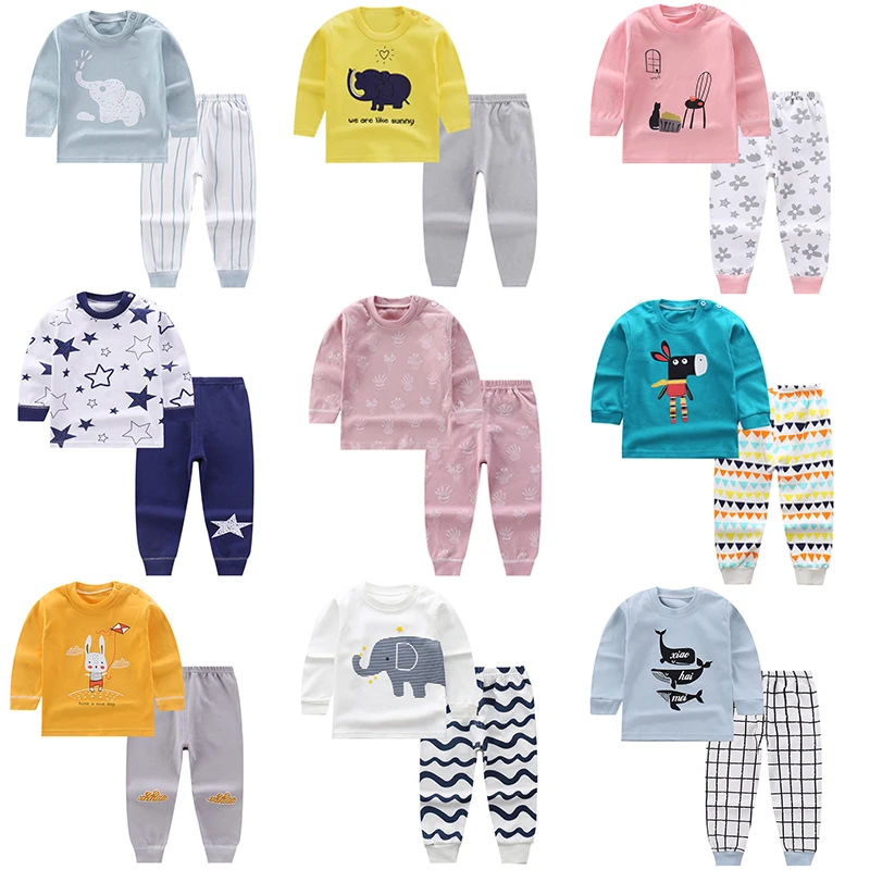 

Children Pajamas 2pc Long Sleeve Causal Kids Sleepwear Baby Girl Clothes Sleep Suits Autumn Cotton Child Pyjamas Boys Nightwear