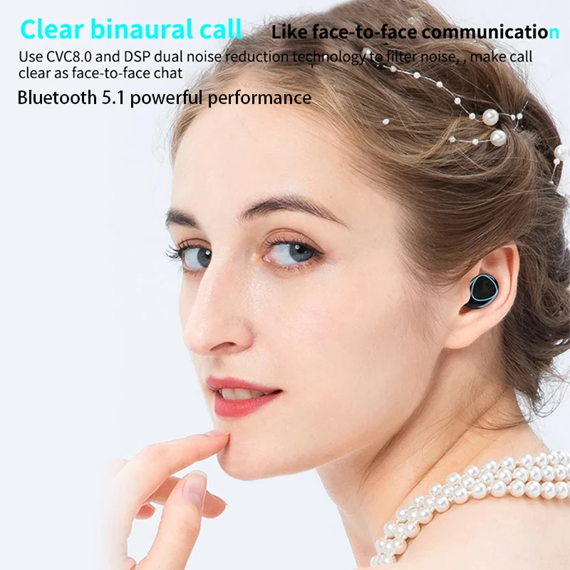 

TWS Wireless Headphones Bluetooth V5.1 Earphones 9D Stereo Sport Earbuds Waterproof Headsets 2000mAh Charging Box PK F9 M11