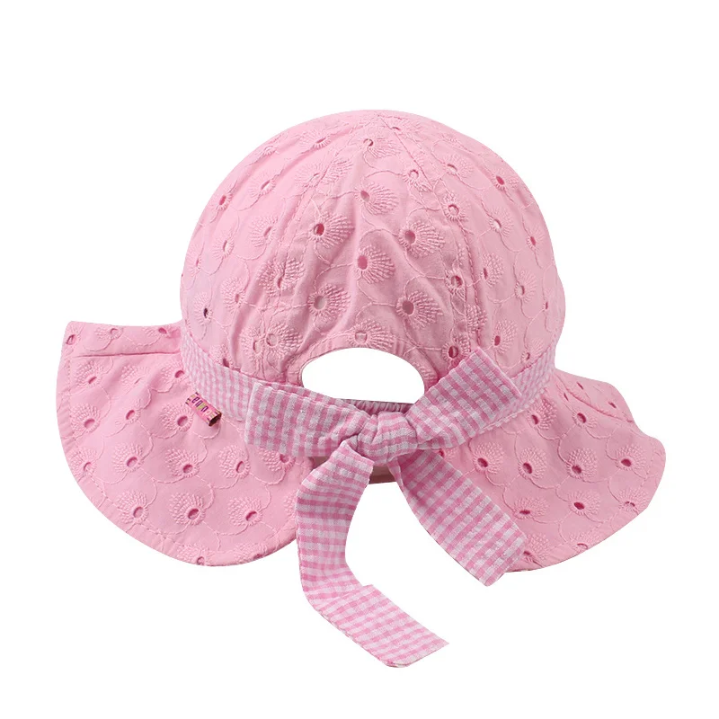 Розовая и красная шляпа с бантом для маленьких девочек модная Панама в полоску