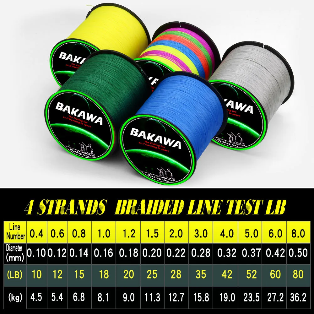 Рыболовная плетеная леска из 4 мультифиламентных нитей 1000 м 300 500 100 для ловли