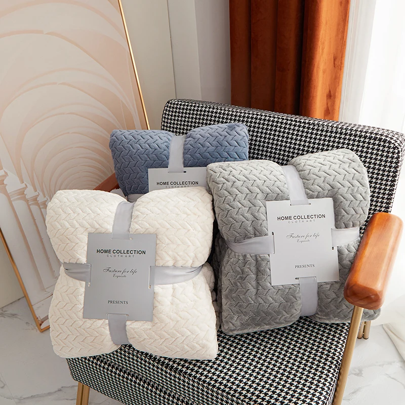 

Мягкое теплое Флисовое одеяло кораллового цвета для кровати, домашний декор, зимнее покрывало для дивана, белое портативное дорожное одеял...