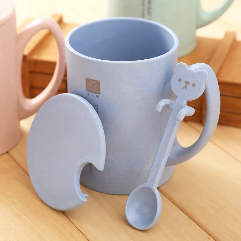 1 шт. кофейная кружка чайная чашка с ложкой из пшеничной соломы кружки