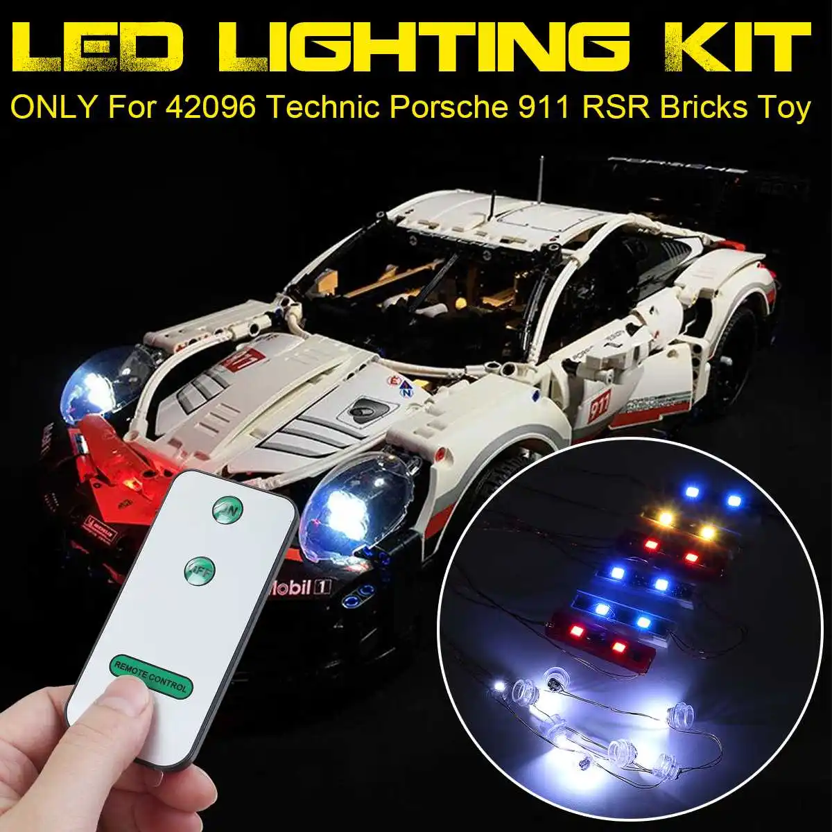 Комплект для светодиодной подсветки удаленная версия 42096 Technic Porsche for 911 RSR (модель