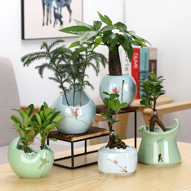 Горшок для растений персональный зеленый креативный домашний декор