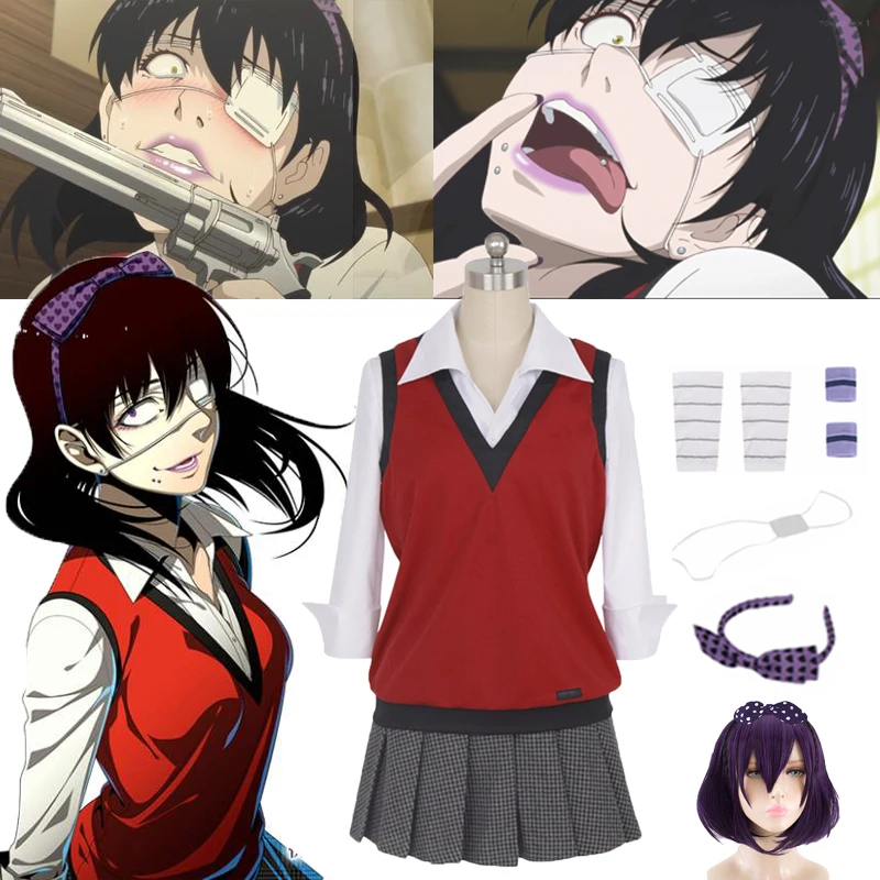 

Аниме Kakegurui компульсивный игрок мидари Икисима косплей костюм японская школьная форма жилет платье Женская Хэллоуин форма JK