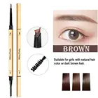 1 шт. тонкая двухсторонняя ручка для бровей с кисточкой для бровей Сексуальный макияж для глаз прочный водостойкий карандаш для бровей с татуировкой