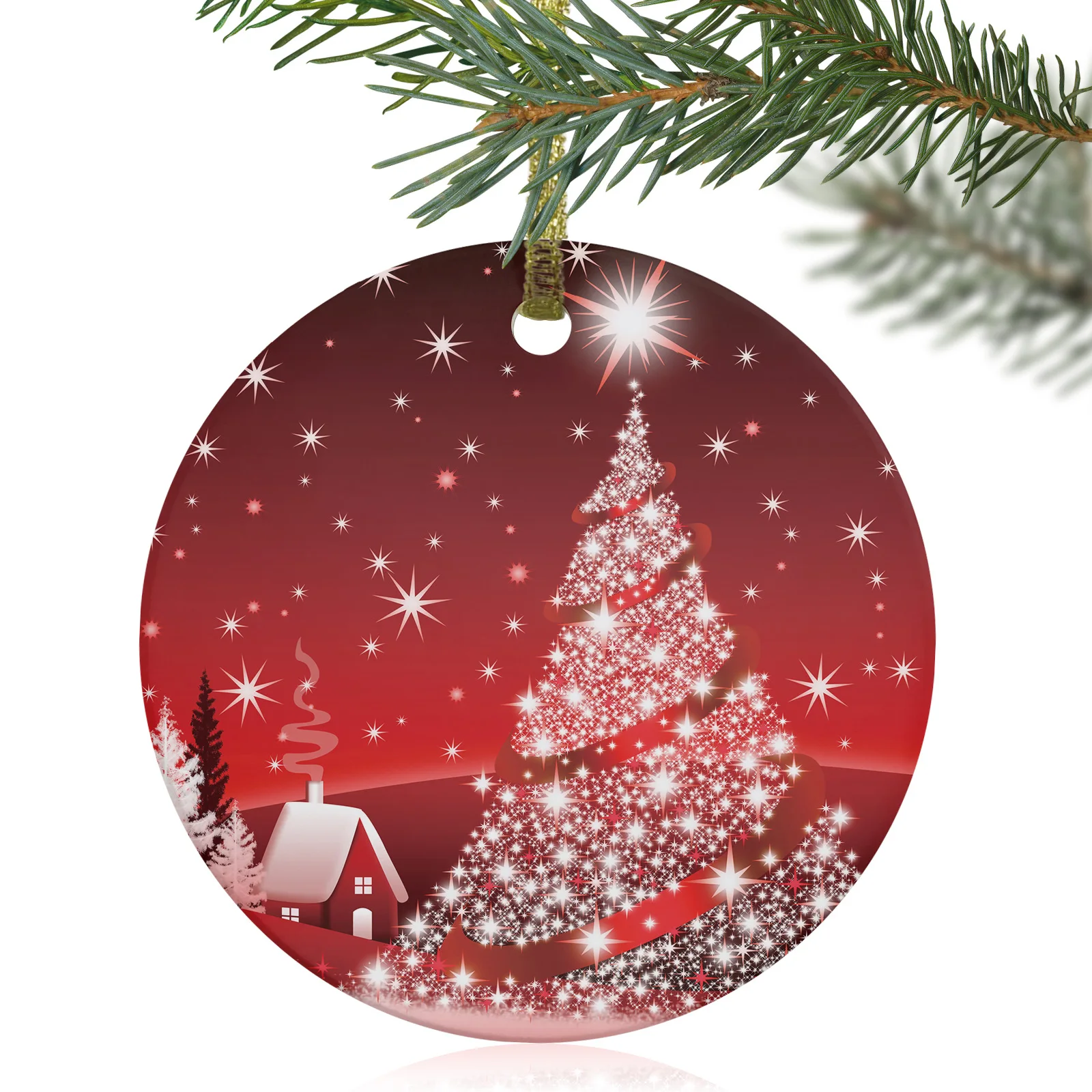 

Рождественская елка, снежинки, рождественские подвесные украшения, Керамическая подвеска для елки, рождественский подарок для друзей и сем...