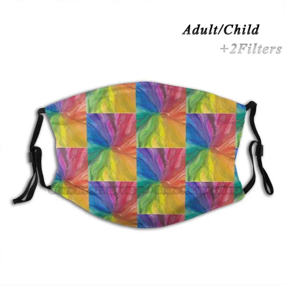 Spectrum Washable Reusable Trendy Mouth Face Mask With Filters For Child Adult Rainbow Colourful Colorful | Аксессуары для одежды