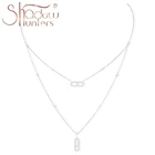 Женская короткая и длинная цепочка с подвеской из стерлингового серебра 925 пробы