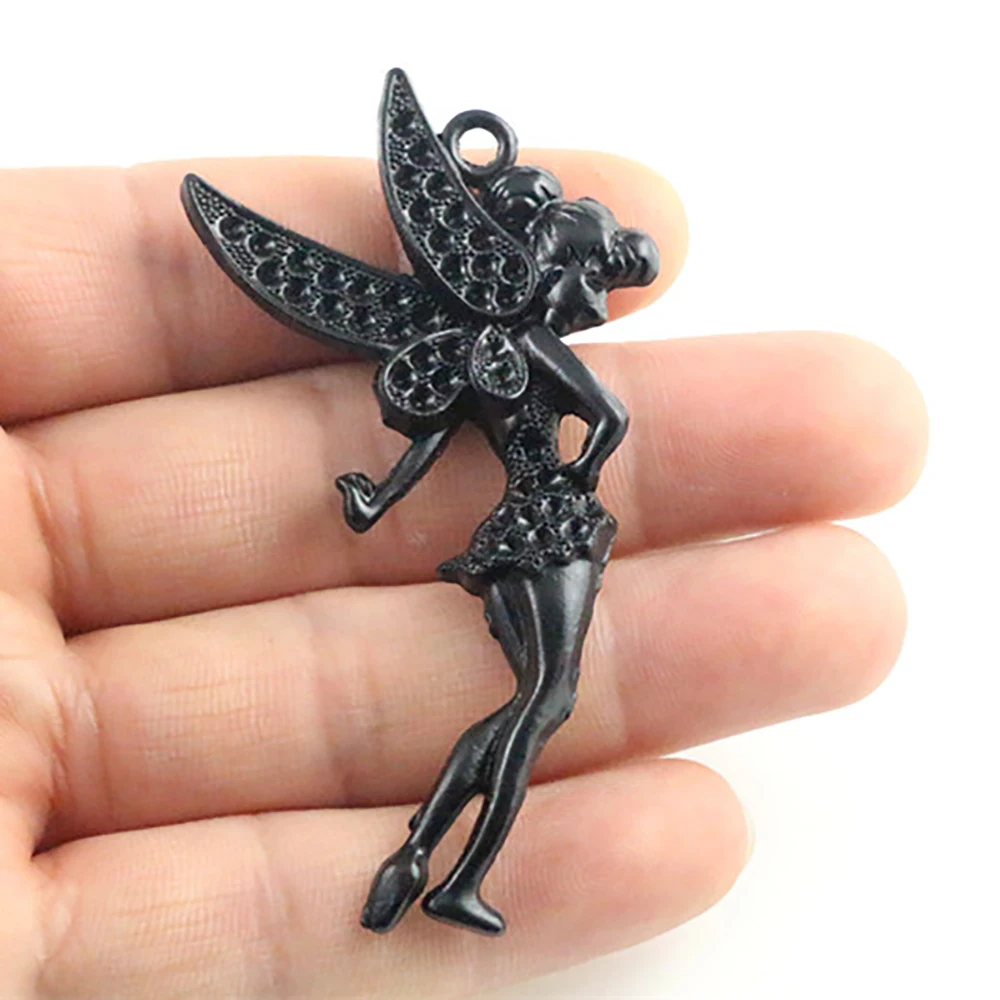 72x40 мм 2 шт античные посеребренные и черные покрытые Ангел девушка с крыльями