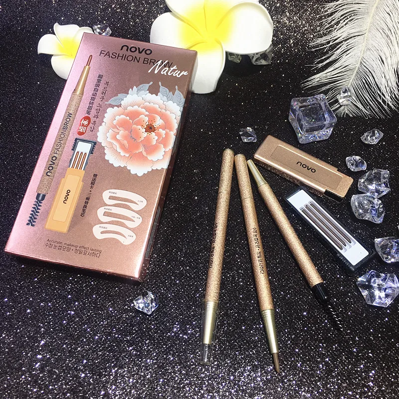 

Novo waterproof eyebrow pencil double-head 3 eyebrow card and replacement core brow tint eyebrow set