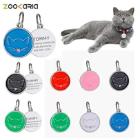 customizable pet id tag personalized dog collar pendant cat face tags engraved puppy kitten name plate accessories anti lost