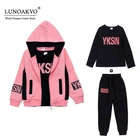 Спортивный костюм Lunoakvo для девочек, 3 шт.компл., детская одежда, толстовка, футболка, штаны, спортивный костюм для детей 5, 6, 8, 9, 10, 12, 13 лет