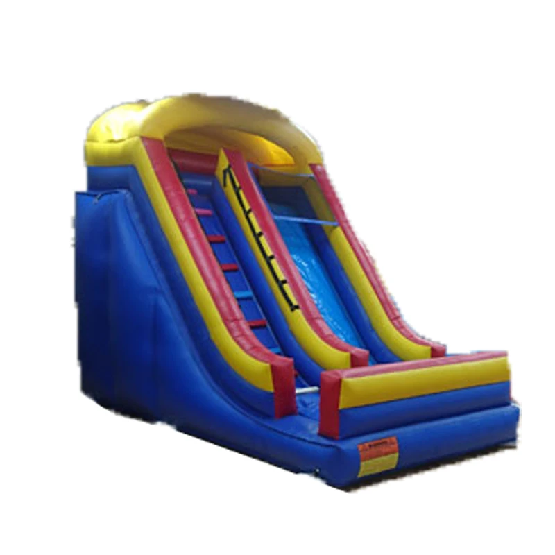 

0.55mm PVC inflatable slide dry land indoor kids sport slide with roof and powerful blower