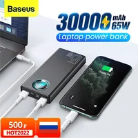 Baseus 65W внешний аккумулятор 30000mAh USB C PD Быстрая зарядка 30000 Powerbank портативное Внешнее зарядное устройство для ноутбука iPhone Xiaomi