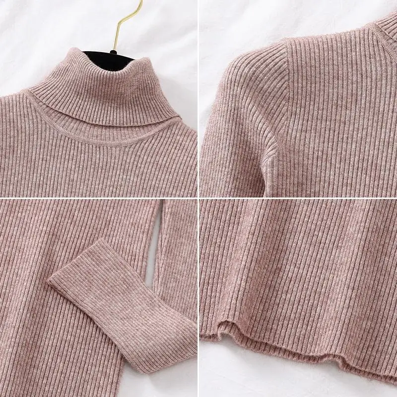 Женский трикотажный свитер в полоску повседневный мягкий джемпер с высоким