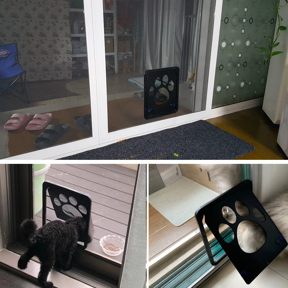 

Household Pet Screen Door For Cat Small Dog Puppy Magnetic Safe Flap Screen Gate Automatic Lockable Door For Small Cat Kittens