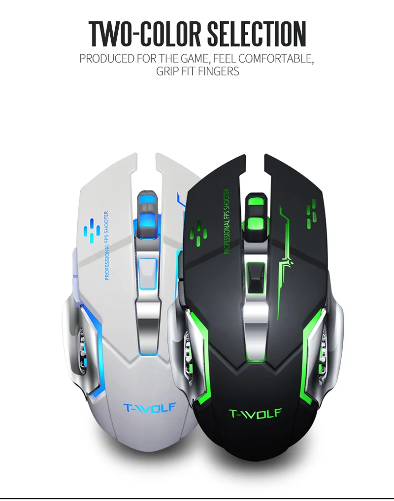 RGB подсветка перезаряжаемая беспроводная мышка Бесшумная эргономичная, игровая мышь 6 клавиш 2400 dpi для ноутбука Pro Gamer