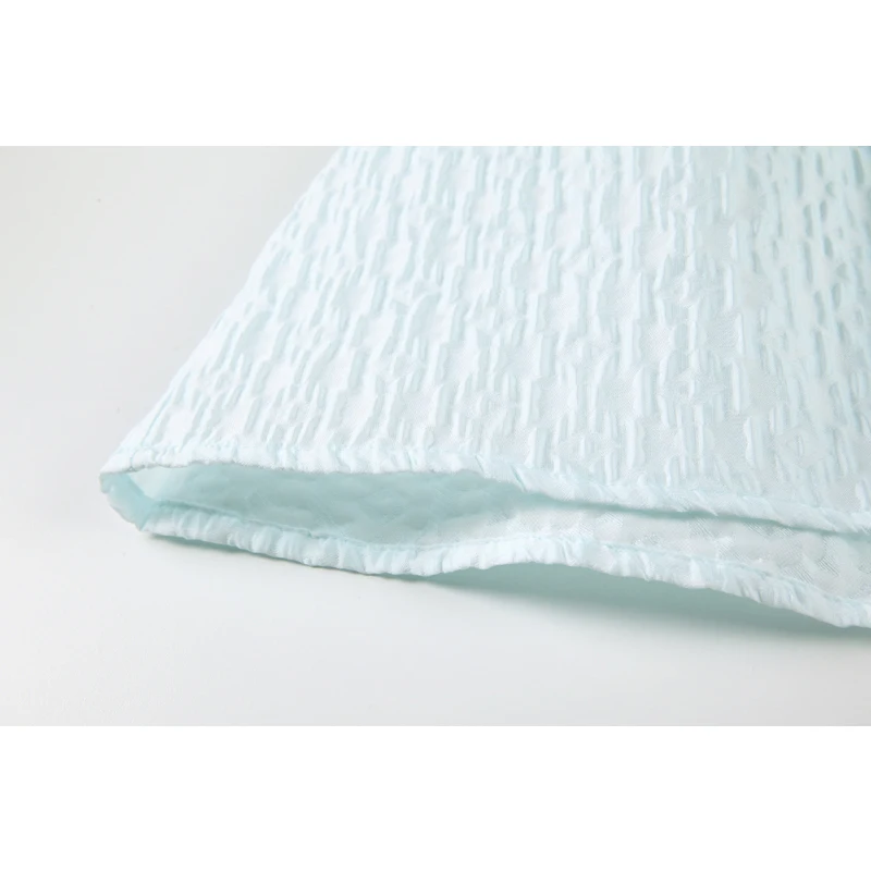 

2021 Summer Korean Style Short Sleeve Sweet Women Dress High Ruffle Waist Vintage Elegant Puff Sleeve Ligh Blue Dress Mori Girl