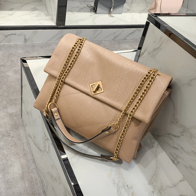 

High Quality Metal Lock Crossbody Bag Female Travel Bags Lady Purse PU Leather Shoulder Messenger Bags for Women 2020 Chain Bag