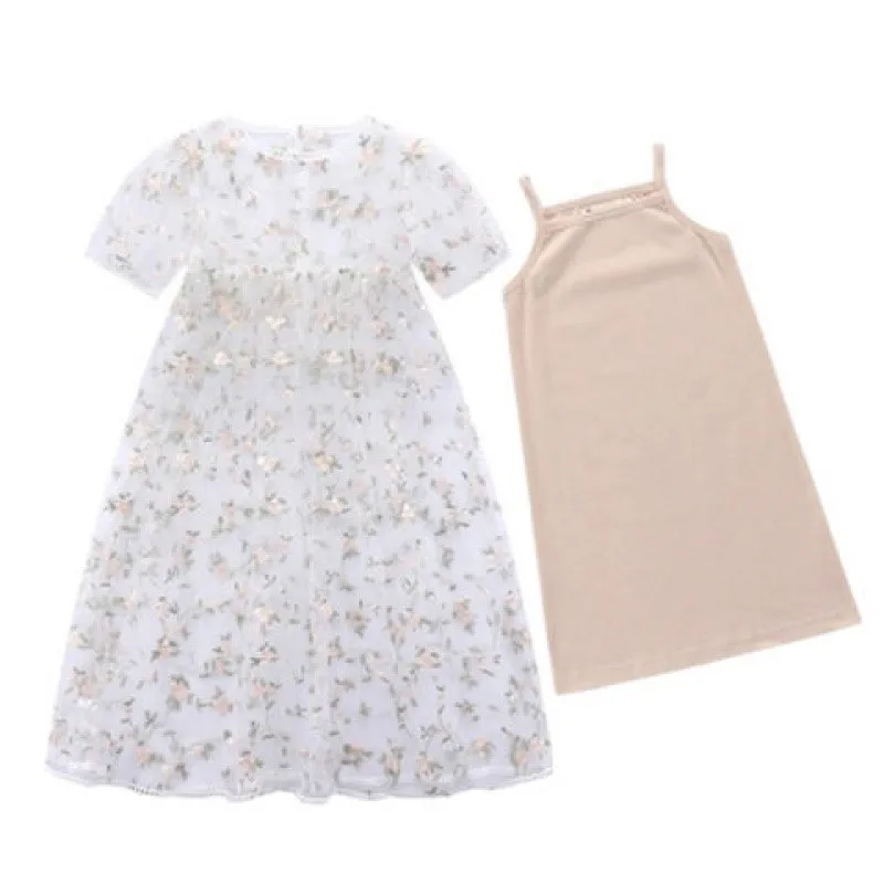 Детское платье для девочек Летнее из тюля в комбинезон принцессы на бретельках