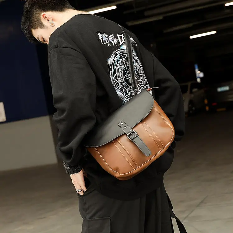 

Men's Crossbody Shoulder Bag Men Anti-theft Sling Leather Chest Bags Business Messenger Single Bags For Male