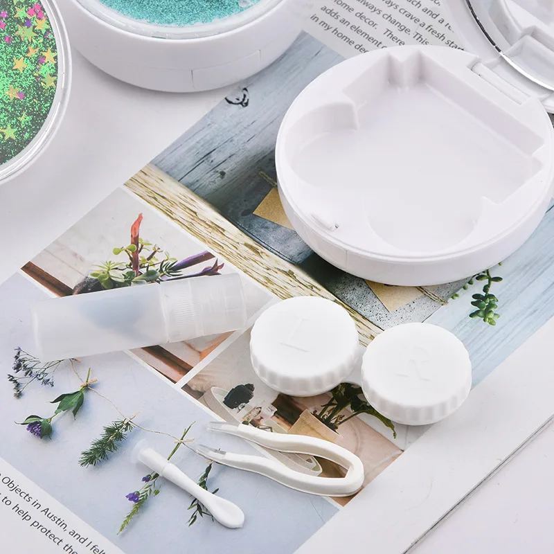 1 шт. цвет звездное небо Звезда Сердце песок контактные линзы коробка очки